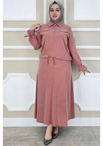 Kadın Manşeti Bağ Ipli Tesettür Takım modelleri