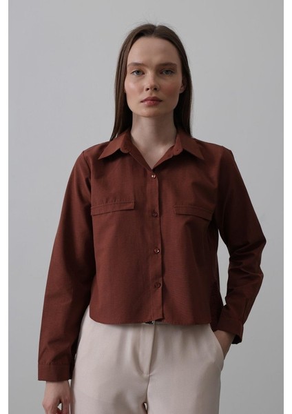 Cepli Uzun Kol Gömlek - Koyu Kahve fiyatları