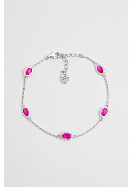 Pembe Rüya 18 Ayar Sarı Altın Kaplama 19 cm Gümüş Minimal Bileklik