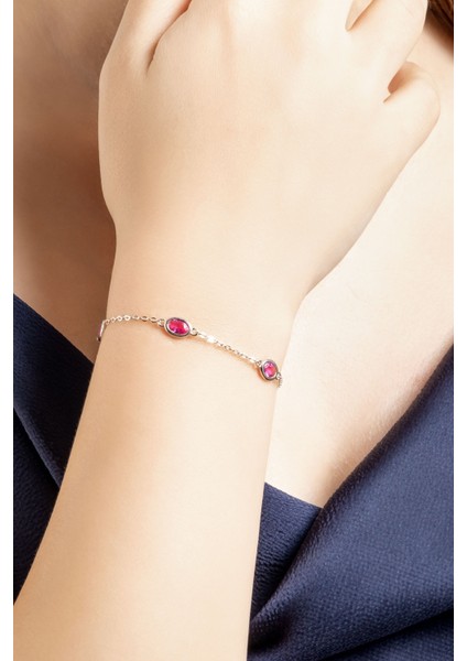 Pembe Rüya 18 Ayar Sarı Altın Kaplama 19 cm Gümüş Minimal Bileklik fiyatları