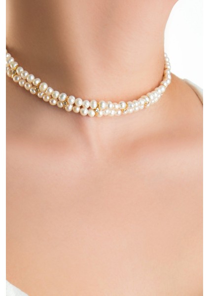 Scarlett 18 Ayar Sarı Altın Kaplama 43 cm Gümüş Inci Kolye fiyatları