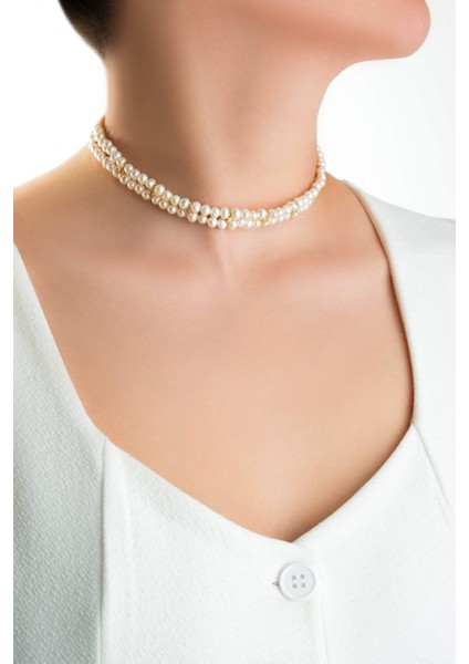 Scarlett 18 Ayar Sarı Altın Kaplama 43 cm Gümüş Inci Kolye fırsatları