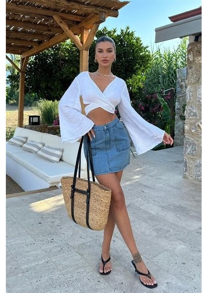 Cecile Denim Mini Etek 4015-17