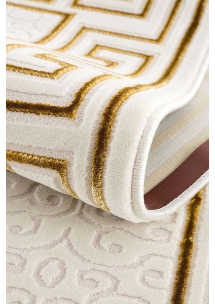 Efsun Modern Salon ve Oturma Odası Halısı - Krem Gold
