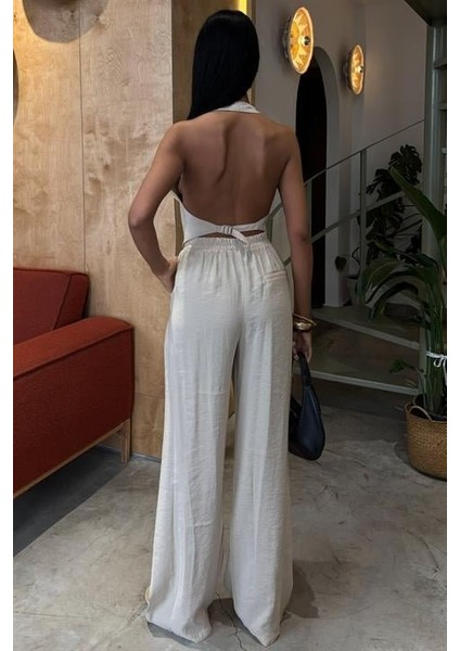 Halter Yaka Yelekli Modal Takım 10144