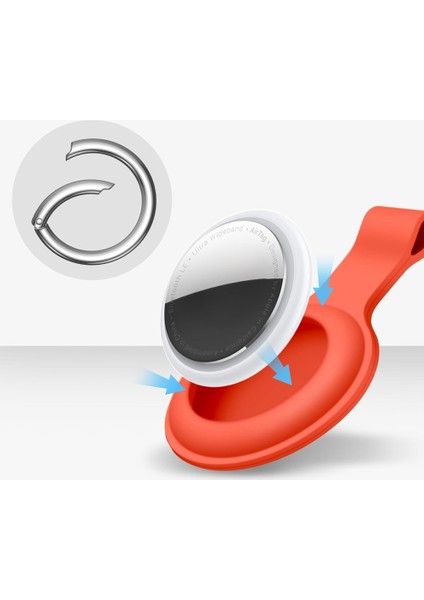 Apple Airtag Uyumlu Silikon Koruyucu Anahtarlık Arkası Kapalı Düşmez Yıkanabilir fiyatları