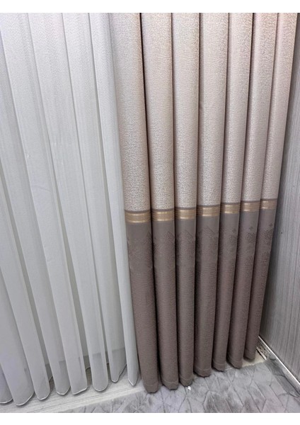 Nivemeshome Arsuz FT614288 V-5202 Vizon 1/3 Sık Pileli Fon Perde Apm