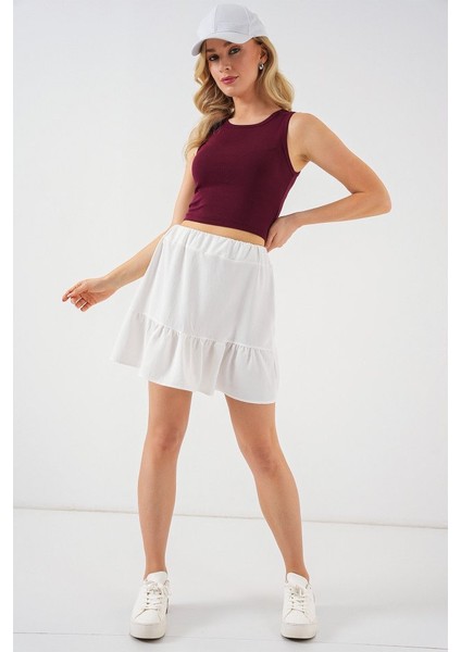 Ayrobin Mini Etek 8054 - Beyaz fiyatları