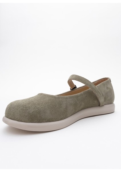 Anisa Yeşil Süet Bantlı Hakiki Deri Kadın Babet Ayakkabı fırsatları