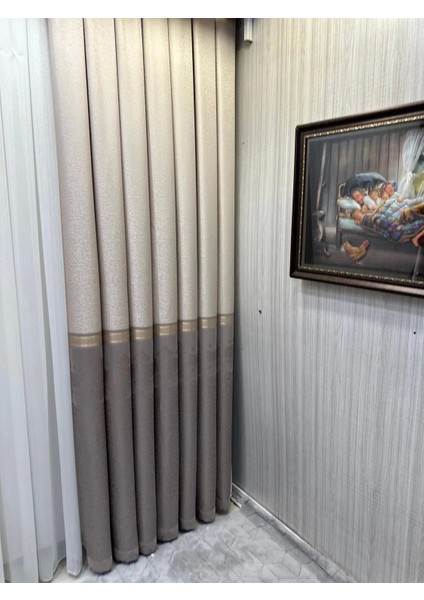 Nivemeshome Arsuz FT614288 V-5202 Vizon 1/3 Sık Pileli Fon Perde Apm