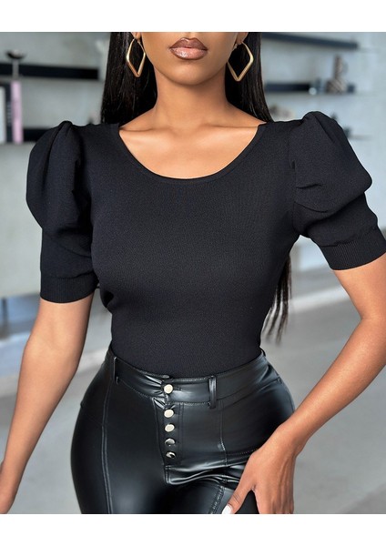 Kadın Kısa Kollu Sırt Inci ve Kurdela Detay Karpuz Kol Yerli Krep Bluz. 109 Adet Standart Beden Gerisi 3 Beden fiyatları