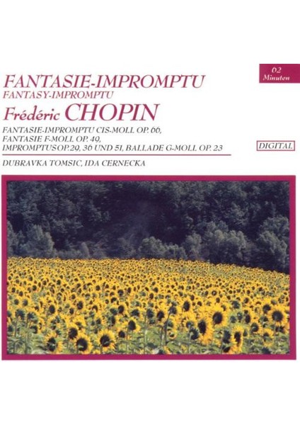 Dikkat CD Frédéric Chopin, Dubravka Tomsic, Ida Černecká – Fantasie - Impromptu