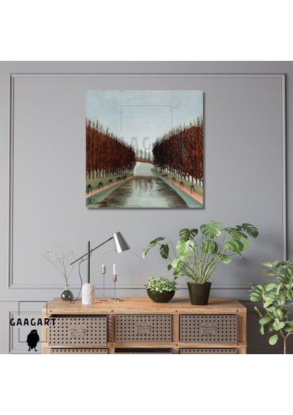 Kare Kanvas Tablo Ünlü Eserler Henri Rousseau-Le Canal (Ca. 1905)