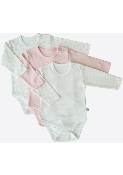 Organik New Dreams 3'lü Uzun Kol Body Pembe