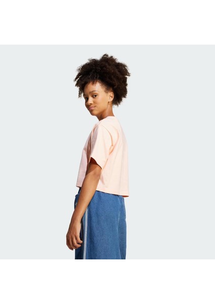 Baskılı Pembe Kız Çocuk T-Shirt JC9138-CROPPED Tee