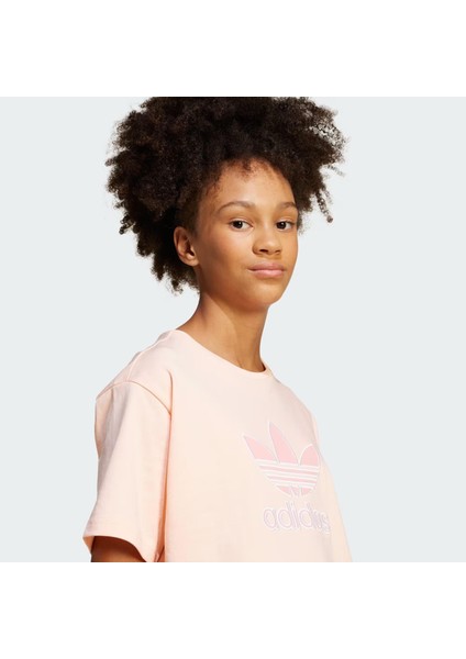 Baskılı Pembe Kız Çocuk T-Shirt JC9138-CROPPED Tee
