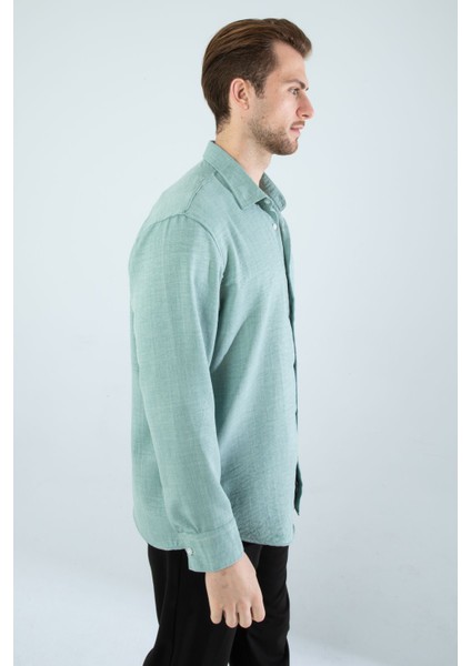 Mevsimlik Keten Dokulu Uzun Kollu Oversize Erkek Geniş Kalıp Gömlek(Ürün Geniş Kesimdir) modelleri