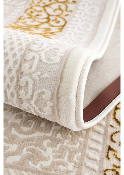 Efsun Modern Salon ve Oturma Odası Halısı - Krem Gold