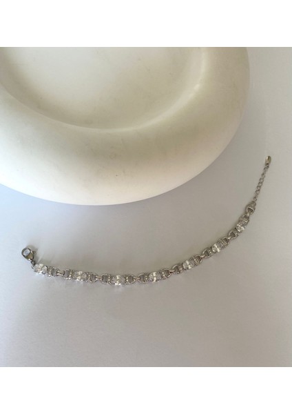 Xuping Damla Figürlü Aralıklı Zirkon Taşlı Silver Bileklik fırsatları