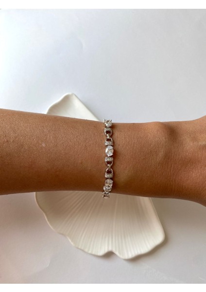 Xuping Damla Figürlü Aralıklı Zirkon Taşlı Silver Bileklik indirimleri