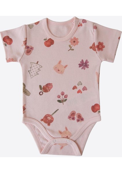 Organik Bunny 3'lü Kısa Kol Body Pembe fırsatları