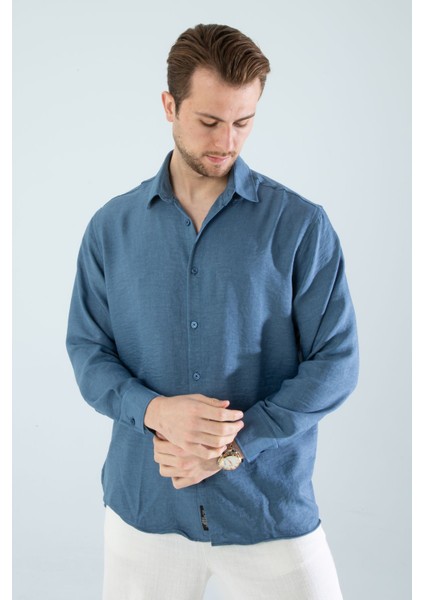 Mevsimlik Keten Dokulu Uzun Kollu Oversize Erkek Geniş Kalıp Gömlek(Ürün Geniş Kesimdir) fiyatları