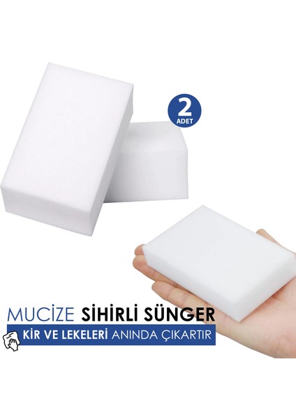 Sihirli Oto Temizlik Süngeri | Oto Tampon Torpido Temizleyici Çizik Alıcı | 2 Adet