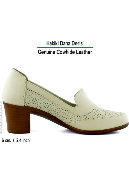 Madre Bej Hakiki Dana Derisi Vintage Desenli Kalın Topuklu Günlük Klasik Ayakkabı fiyatları