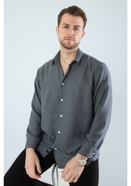 Mevsimlik Keten Dokulu Uzun Kollu Oversize Erkek Geniş Kalıp Gömlek(Ürün Geniş Kesimdir) indirimleri