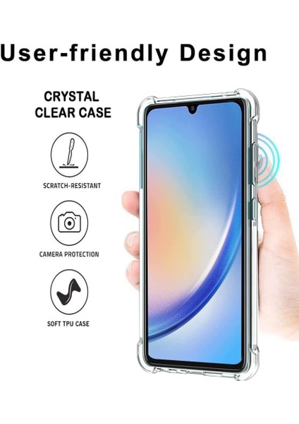 Samsung Galaxy A34 Uyumlu Darbe Önleyici Sararmaya Dayanıklı Airbag Korumalı Ultra Slim Tpu Şeffaf Silikon Kılıf modelleri