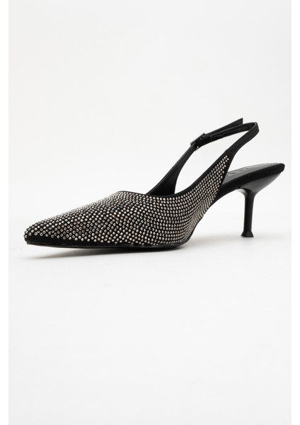 Novs Siyah Taşlı Kadın Ince Topuklu Abiye Ayakkabı fırsatları