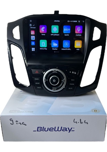 Ford Focus 3-3.5 Siyah Blueway 4-64 Profesyonel Oem Multimedia