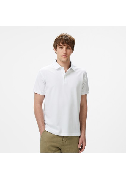 Erkek Beyaz Classic Fit Polo