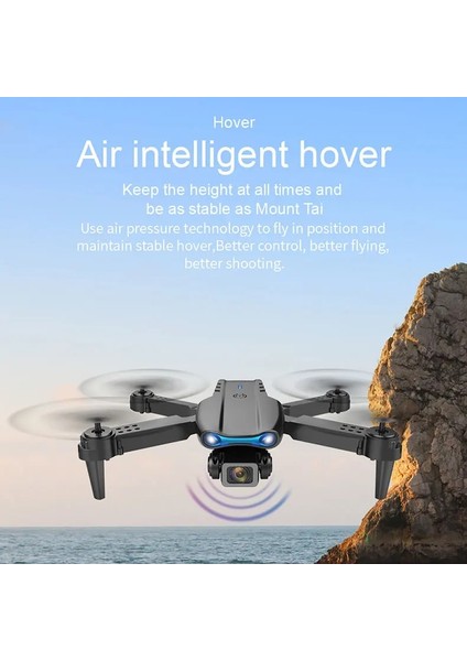 E88 Pro Rc Drone 4K Hd Kamera Katlanabilir Wıfı Fpv Yüksek Performans Siyah Kumandalı Geniş Açı Profesyonel Ufak