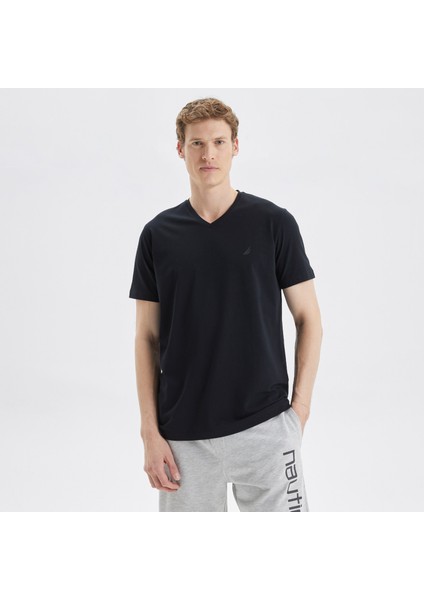 Erkek Siyah Standart Fit T-Shirt