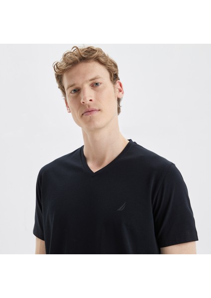 Erkek Siyah Standart Fit T-Shirt