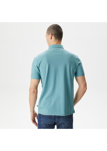 Erkek Mavi Slim Fit Kısa Kollu Polo fiyatları