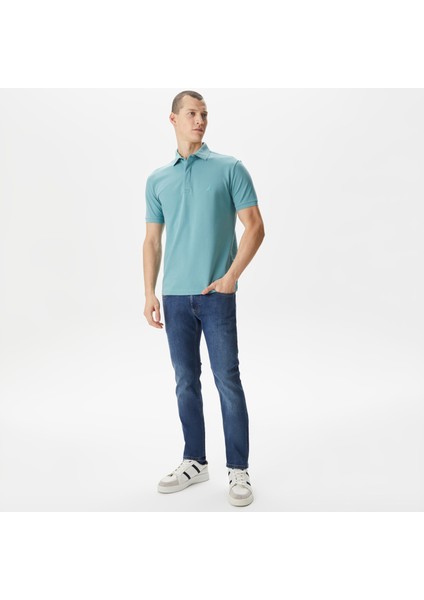 Erkek Mavi Slim Fit Kısa Kollu Polo modelleri