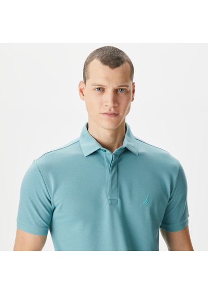 Erkek Mavi Slim Fit Kısa Kollu Polo fırsatları