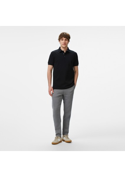 Erkek Siyah Classic Fit Polo
