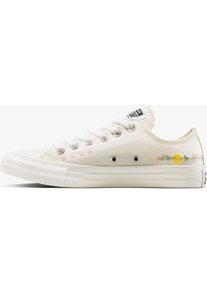 Chuck Taylor Embroidered Flowers Unisex Krem Sneaker fırsatları