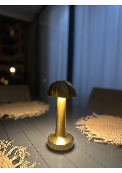 Dekoratif Şarjlı Dokunmatik LED Mantar Masa Lambası