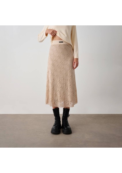 Kız Çocuk Beli Lastikli Dantel Etek modelleri