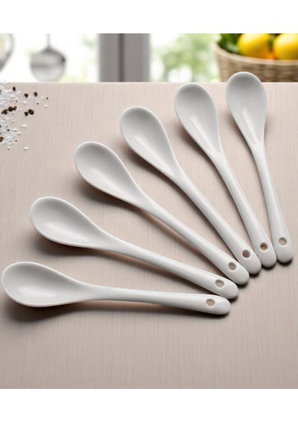 Sadem Porselen Küçük Baharat Servis Kaşığı 10.5 cm 6 Adet fiyatları