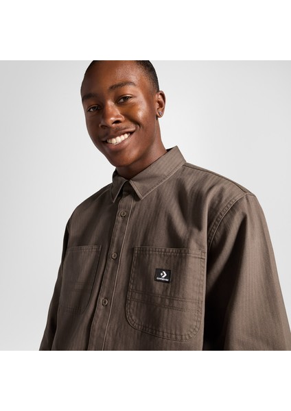 Classic Erkek Cepli Kahverengi Gömlek fırsatları