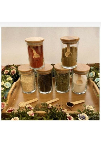 12 Adet Ithal Doğal Bambu Baharat Kaşığı Şeker Baharat Kaşığı
