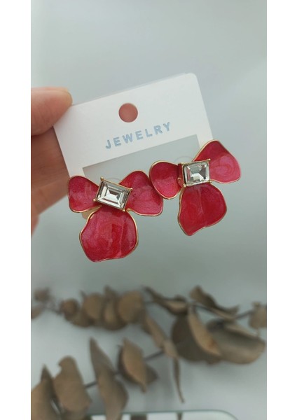 Baget Taş Çiçek Küpe