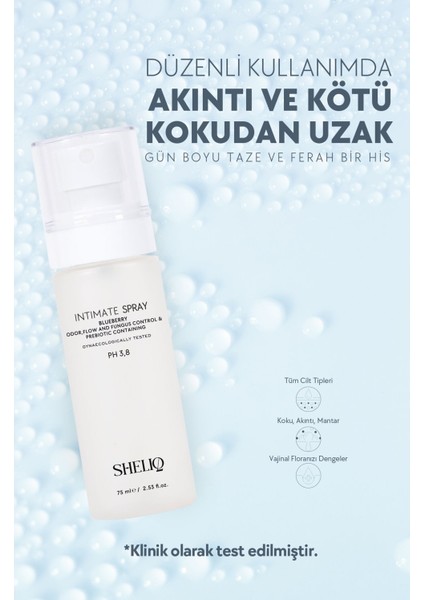 Genital Bölge Mantar ve Koku Giderici Floarayı Dengeleyen 75 ml Blueberry Intim Sprey