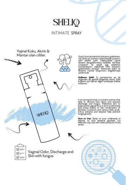 Genital Bölge Mantar ve Koku Giderici Floarayı Dengeleyen 75 ml Blueberry Intim Sprey