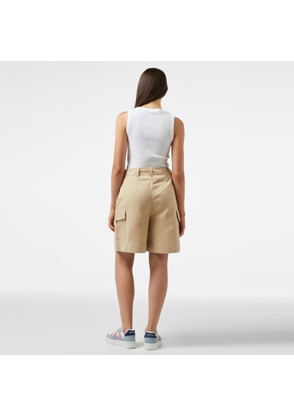 Kadın Bej Relaxed Fit Şort